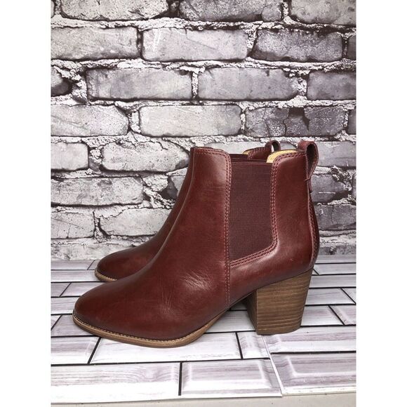 Madewell The Regan Cabernet Leather Chelsea Ankle Boots Women 8.5M US/39 #J8307 - Picture 9 of 16